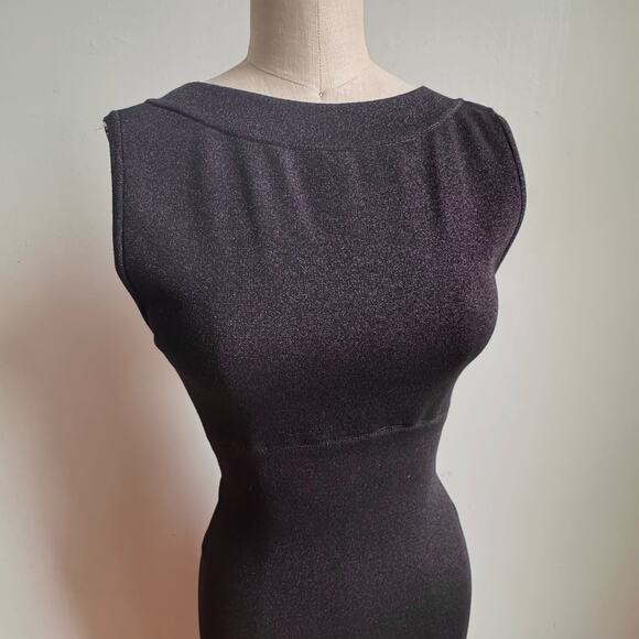 ALAÏA Shimmery Purple/Black Stretch Maxi Dress - Picture 8 of 13